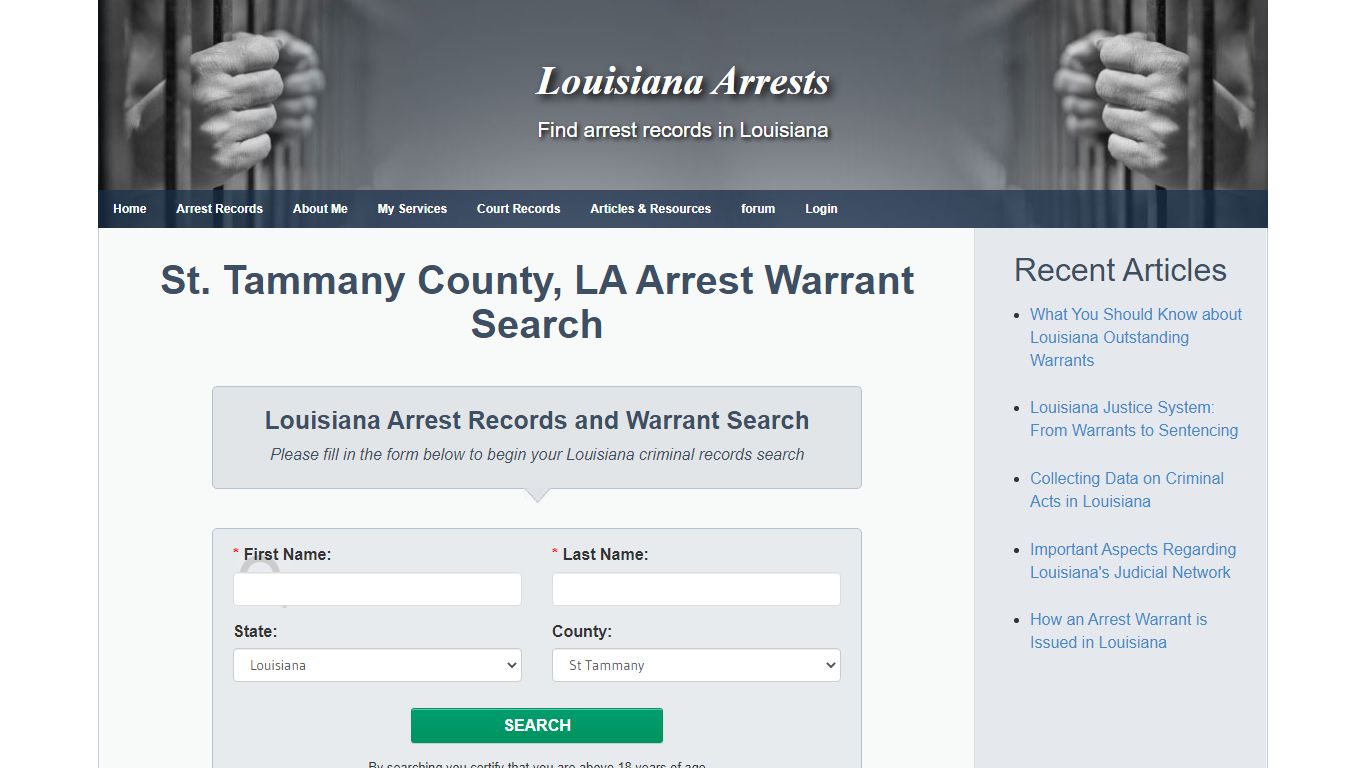 St. Tammany County, LA Arrest Warrant Search - Louisiana Arrests